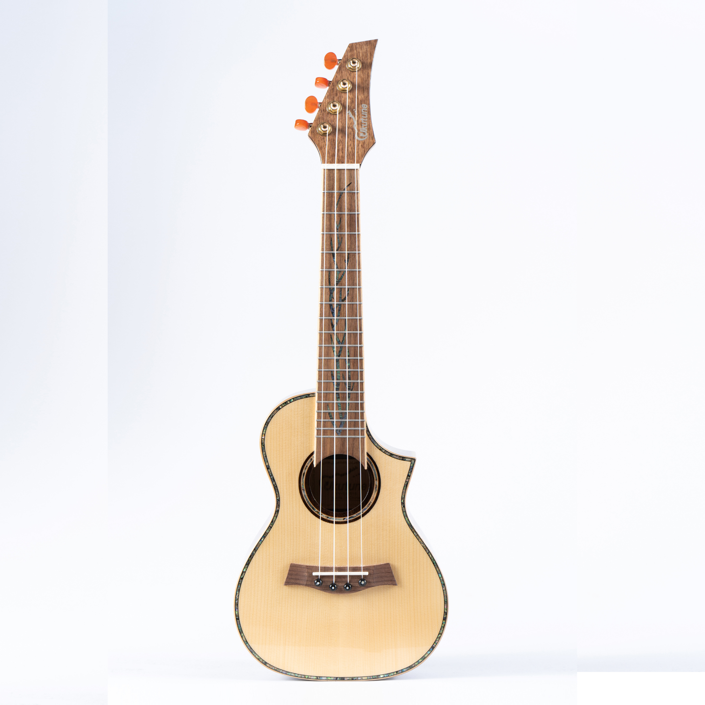UKR15 Solid Spruce Caidie Wood Cutaway Concert Ukulele