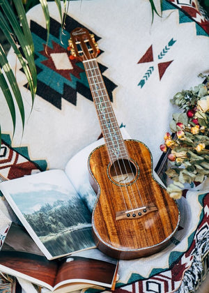 UKD90 Solid Flamed Koa Wood Tenor Ukulele