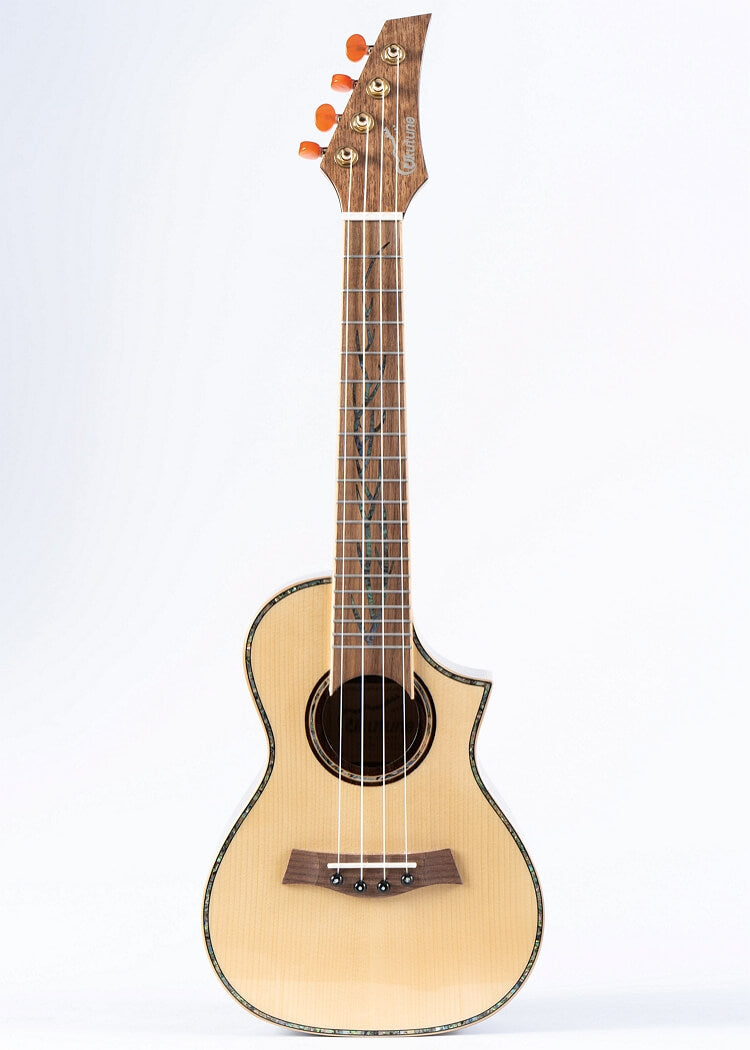 UKR15 Solid Spruce Caidie Wood Cutaway Concert Ukulele